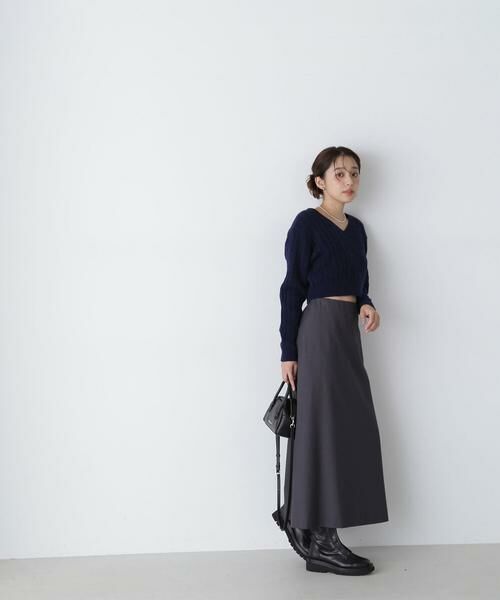 ＊＊NATURAL BEAUTY BASIC / ナチュラルビューティーベーシック スカート | ミニマルセミフレアスカート（アーバングレー1）
