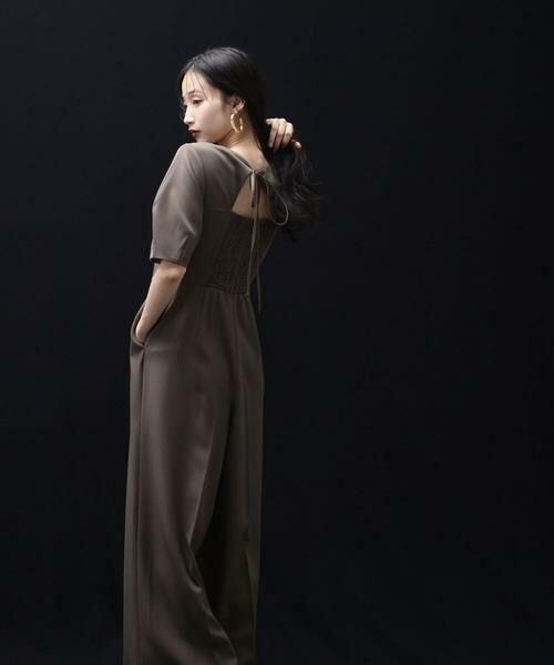 **NATURAL BEAUTY BASIC / ナチュラルビューティーベーシック ワンピース | バックシャンコンビネゾン(アッシュブラウン)