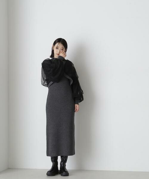 ＊＊NATURAL BEAUTY BASIC / ナチュラルビューティーベーシック ワンピース | チュールカーデ＆ニットワンピセット | 詳細4