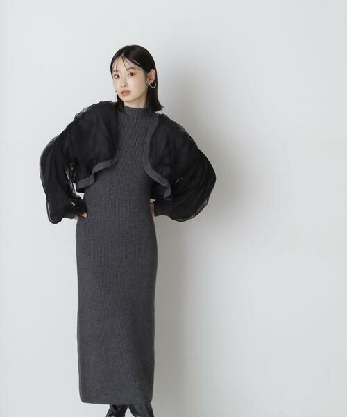 ＊＊NATURAL BEAUTY BASIC / ナチュラルビューティーベーシック ワンピース | チュールカーデ＆ニットワンピセット | 詳細5