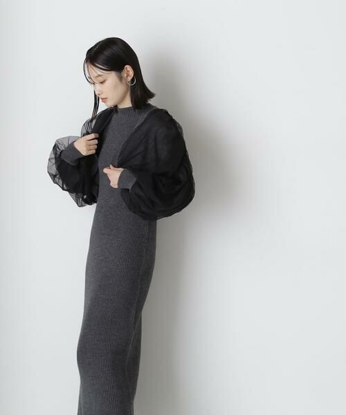 ＊＊NATURAL BEAUTY BASIC / ナチュラルビューティーベーシック ワンピース | チュールカーデ＆ニットワンピセット | 詳細7