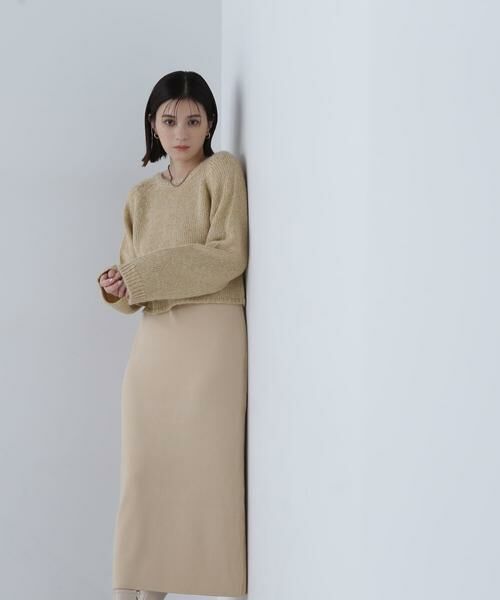 ＊＊NATURAL BEAUTY BASIC / ナチュラルビューティーベーシック ワンピース | クロップドラメトップス＆ニットキャミワンピース | 詳細7