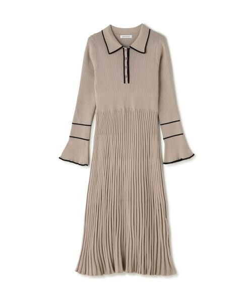 ＊＊NATURAL BEAUTY BASIC / ナチュラルビューティーベーシック ワンピース | ポロバイカラーニットワンピース | 詳細1