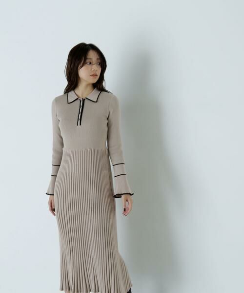 ＊＊NATURAL BEAUTY BASIC / ナチュラルビューティーベーシック ワンピース | ポロバイカラーニットワンピース | 詳細7