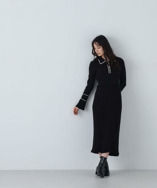 ＊＊NATURAL BEAUTY BASIC / ナチュラルビューティーベーシック ワンピース | ポロバイカラーニットワンピース | 詳細12