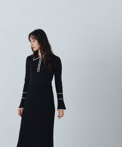 ＊＊NATURAL BEAUTY BASIC / ナチュラルビューティーベーシック ワンピース | ポロバイカラーニットワンピース | 詳細15