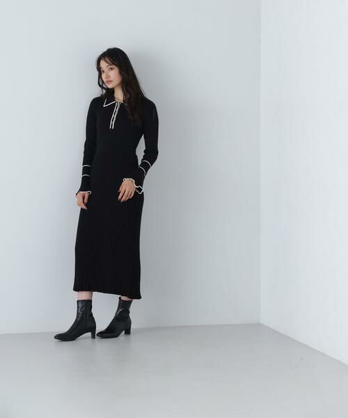 ＊＊NATURAL BEAUTY BASIC / ナチュラルビューティーベーシック ワンピース | ポロバイカラーニットワンピース | 詳細16