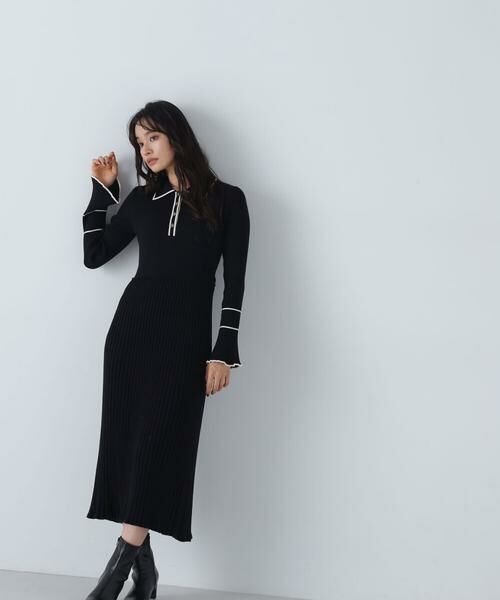 セール】 ポロバイカラーニットワンピース （ワンピース