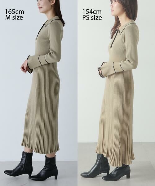 ＊＊NATURAL BEAUTY BASIC / ナチュラルビューティーベーシック ワンピース | ポロバイカラーニットワンピース | 詳細25