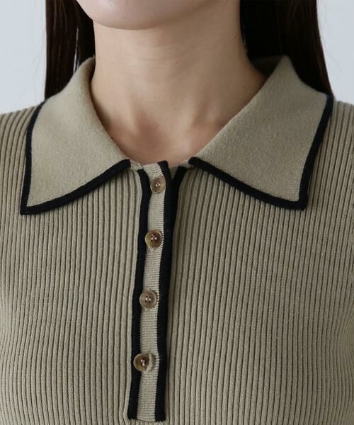 ＊＊NATURAL BEAUTY BASIC / ナチュラルビューティーベーシック ワンピース | ポロバイカラーニットワンピース | 詳細27