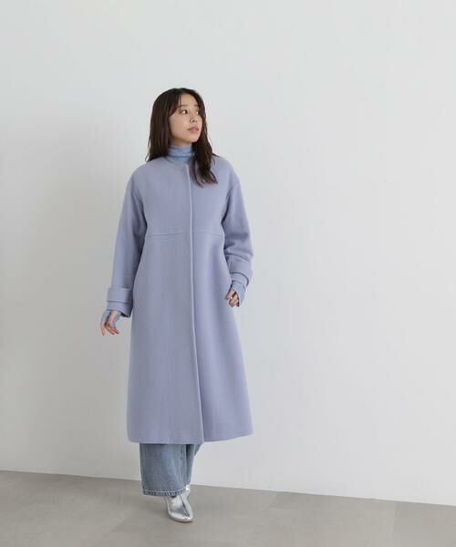 セール】 フォルムノーカラーロングコート 24AW （アウター