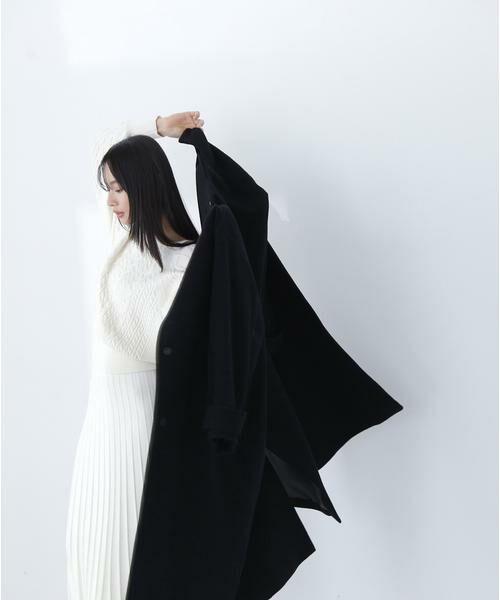 セール】 フォルムノーカラーロングコート 24AW （アウター