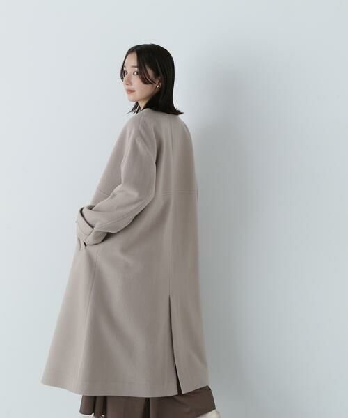 セール】 フォルムノーカラーロングコート 24AW (アウター セール】 フォルムノーカラーロングコート 24AW (アウター