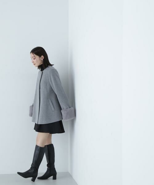 セール】 フェイクファースリーブハーフコート 24AW （ブルゾン