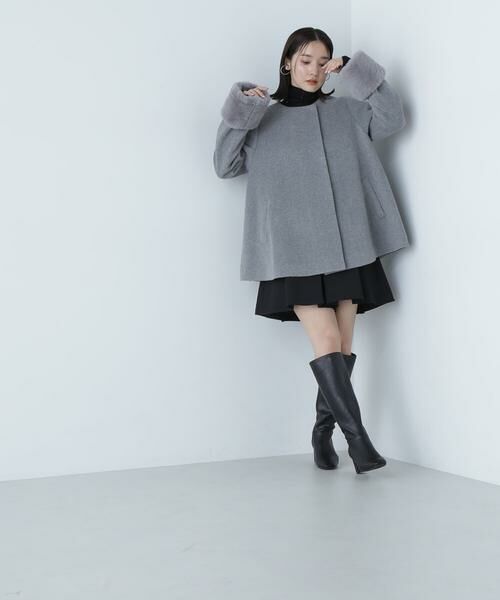 セール】 フェイクファースリーブハーフコート 24AW （ブルゾン