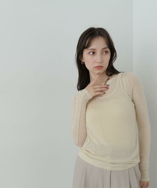 **NATURAL BEAUTY BASIC / ナチュラルビューティーベーシック カットソー | レイヤードデザインカットソー 24AW(ベージュ)