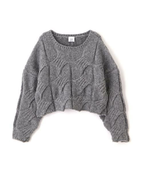 Bibiy. BSONIA KNIT グレー クロップド　ケーブルニット Bibiy. BSONIA KNIT グレー クロップドケーブルニット