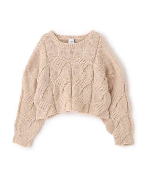 ビビィ BSONIA KNIT クロップド ケーブルニット セーター セール】 クロップドケーブルニット （ニット・セーター