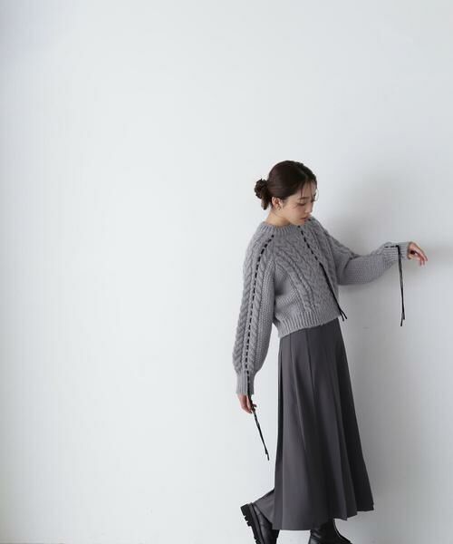 ＊＊NATURAL BEAUTY BASIC / ナチュラルビューティーベーシック ニット・セーター | ステッチケーブルニット　24AW | 詳細2