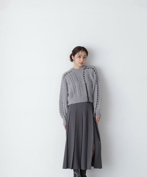 ＊＊NATURAL BEAUTY BASIC / ナチュラルビューティーベーシック ニット・セーター | ステッチケーブルニット　24AW | 詳細4
