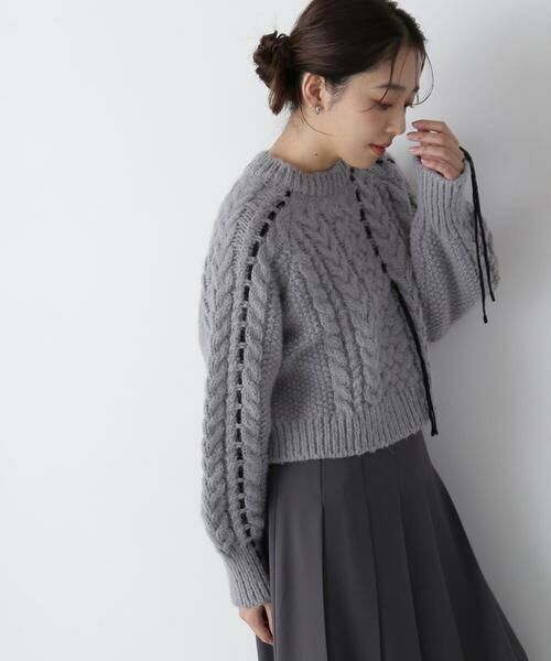 ＊＊NATURAL BEAUTY BASIC / ナチュラルビューティーベーシック ニット・セーター | ステッチケーブルニット　24AW | 詳細5