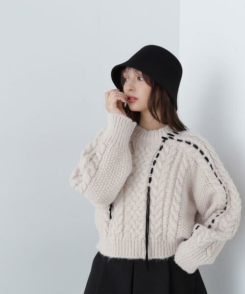 ＊＊NATURAL BEAUTY BASIC / ナチュラルビューティーベーシック ニット・セーター | ステッチケーブルニット　24AW | 詳細12