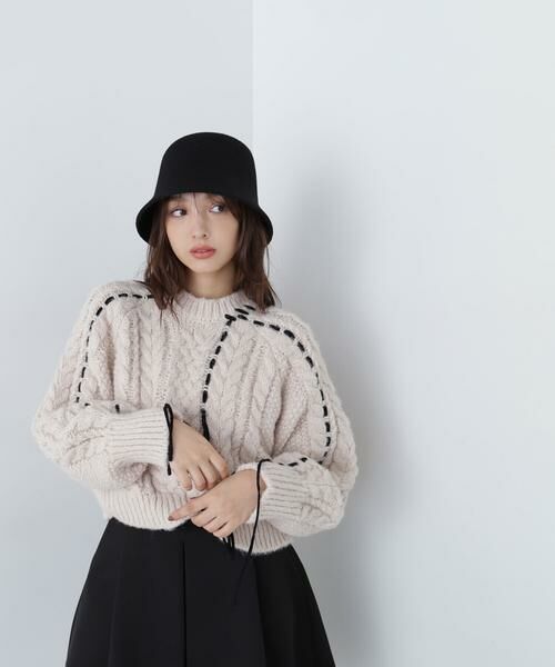 ＊＊NATURAL BEAUTY BASIC / ナチュラルビューティーベーシック ニット・セーター | ステッチケーブルニット　24AW | 詳細14