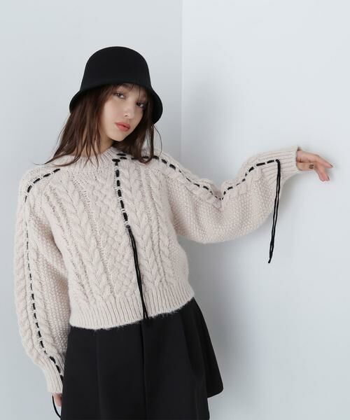＊＊NATURAL BEAUTY BASIC / ナチュラルビューティーベーシック ニット・セーター | ステッチケーブルニット　24AW | 詳細16
