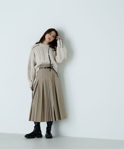 ＊＊NATURAL BEAUTY BASIC / ナチュラルビューティーベーシック ニット・セーター | ステッチケーブルニット　24AW | 詳細18