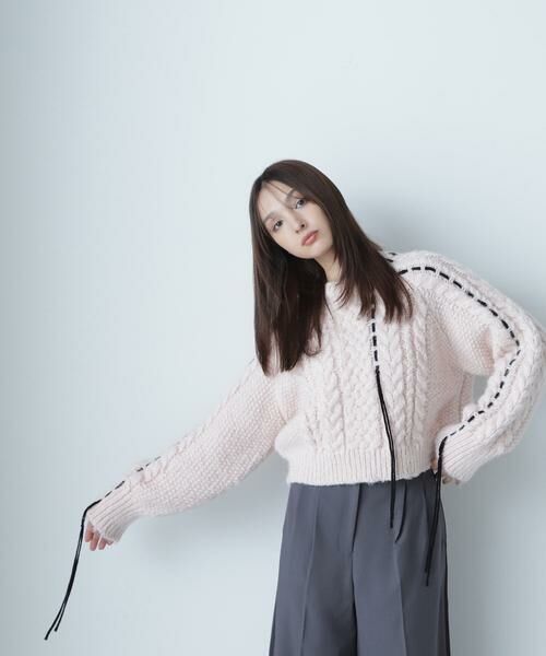 ＊＊NATURAL BEAUTY BASIC / ナチュラルビューティーベーシック ニット・セーター | ステッチケーブルニット　24AW | 詳細30