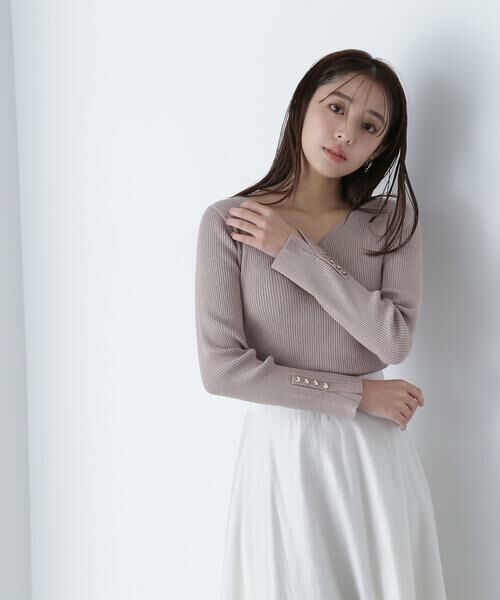 セール】 ニュアンスネックラメリブニット 24AW （ニット
