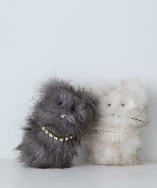 ＊＊NATURAL BEAUTY BASIC / ナチュラルビューティーベーシック 服飾小物 | チンチラキャットチャーム（ライトグレー）