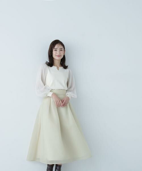 ＊＊NATURAL BEAUTY BASIC / ナチュラルビューティーベーシック スカート | シアーボリュームフレアスカート | 詳細2
