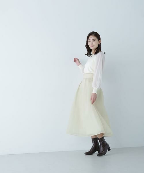 ＊＊NATURAL BEAUTY BASIC / ナチュラルビューティーベーシック スカート | シアーボリュームフレアスカート | 詳細3