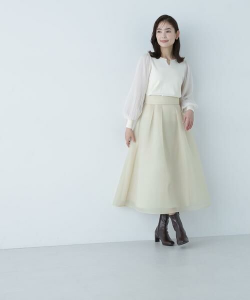 ＊＊NATURAL BEAUTY BASIC / ナチュラルビューティーベーシック スカート | シアーボリュームフレアスカート | 詳細5