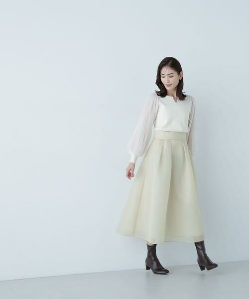 ＊＊NATURAL BEAUTY BASIC / ナチュラルビューティーベーシック スカート | シアーボリュームフレアスカート | 詳細6