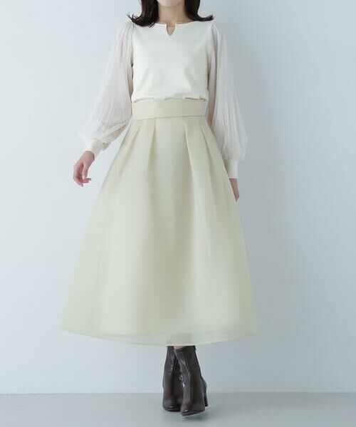＊＊NATURAL BEAUTY BASIC / ナチュラルビューティーベーシック スカート | シアーボリュームフレアスカート | 詳細7