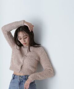 ラメニットショートカーディガン