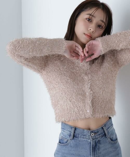 ＊＊NATURAL BEAUTY BASIC / ナチュラルビューティーベーシック カーディガン・ボレロ | ラメニットショートカーディガン | 詳細5