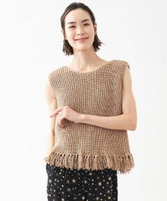 NEMIKA / ネミカ テーラードジャケット | フリンジ付きニットベスト