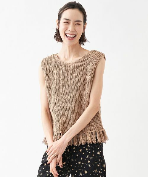NEMIKA / ネミカ テーラードジャケット | フリンジ付きニットベスト | 詳細14