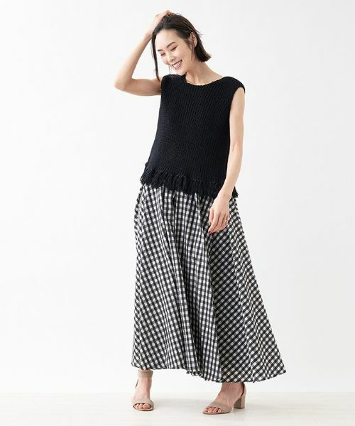 セール】 フリンジ付きニットベスト （テーラードジャケット