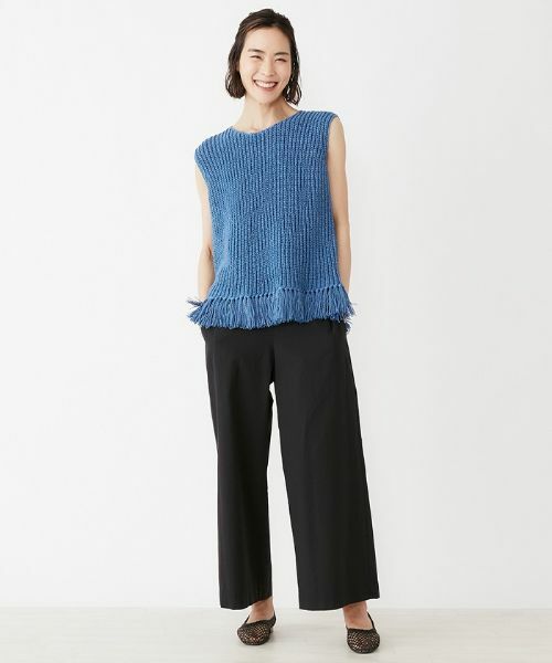 セール】 フリンジ付きニットベスト （テーラードジャケット