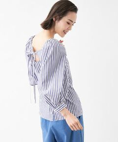 NEMIKA / ネミカ シャツ・ブラウス | ストライプ柄バックリボンブラウス