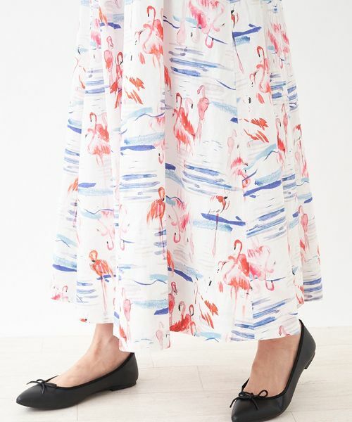 NEMIKA / ネミカ ミニ・ひざ丈スカート | フラミンゴ柄フレアスカート | 詳細11