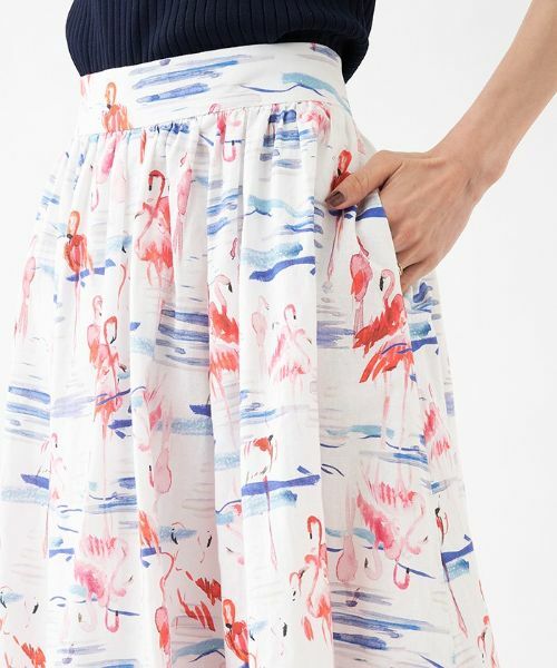 NEMIKA / ネミカ ミニ・ひざ丈スカート | フラミンゴ柄フレアスカート | 詳細7