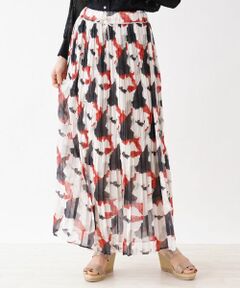 NEMIKA / ネミカ ミニ・ひざ丈スカート | アート柄シフォンプリーツロングスカート