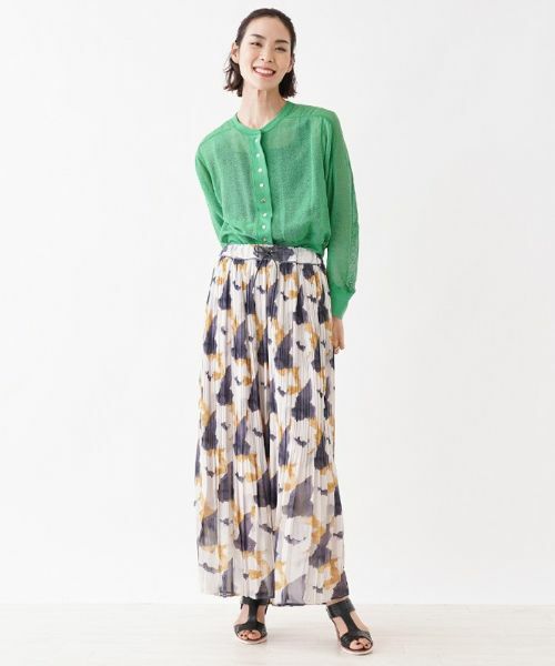 NEMIKA / ネミカ ミニ・ひざ丈スカート | アート柄シフォンプリーツロングスカート | 詳細1