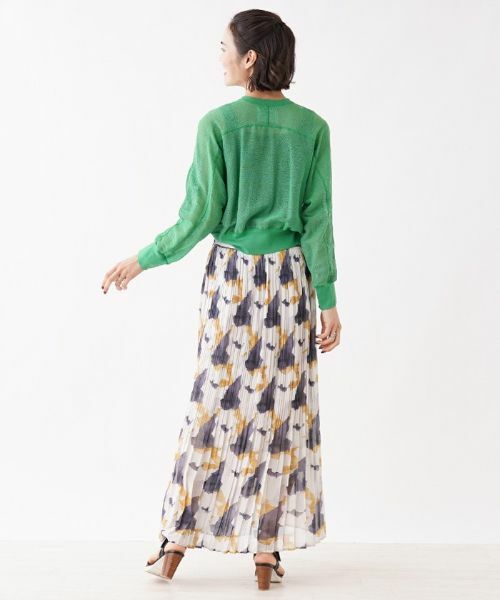 NEMIKA / ネミカ ミニ・ひざ丈スカート | アート柄シフォンプリーツロングスカート | 詳細3