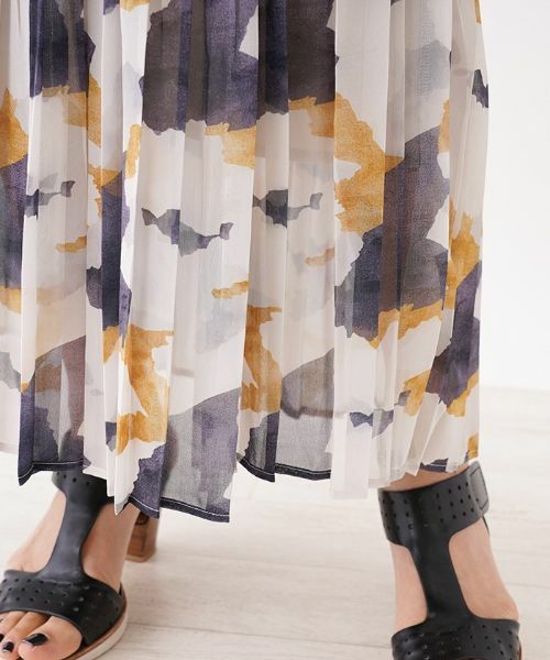 NEMIKA / ネミカ ミニ・ひざ丈スカート | アート柄シフォンプリーツロングスカート | 詳細8